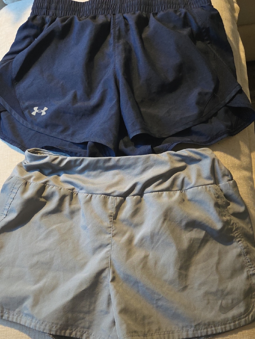Under Armour Navy and Light Gray Women's Athletic Shorts Duo. Gray Pair Nike Fit